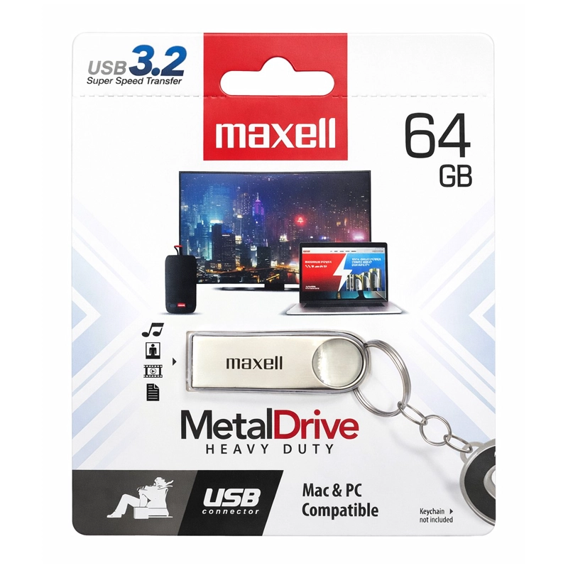 PENDRIVE MAXELL 64GB METAL DRIVE 3.2 - 3