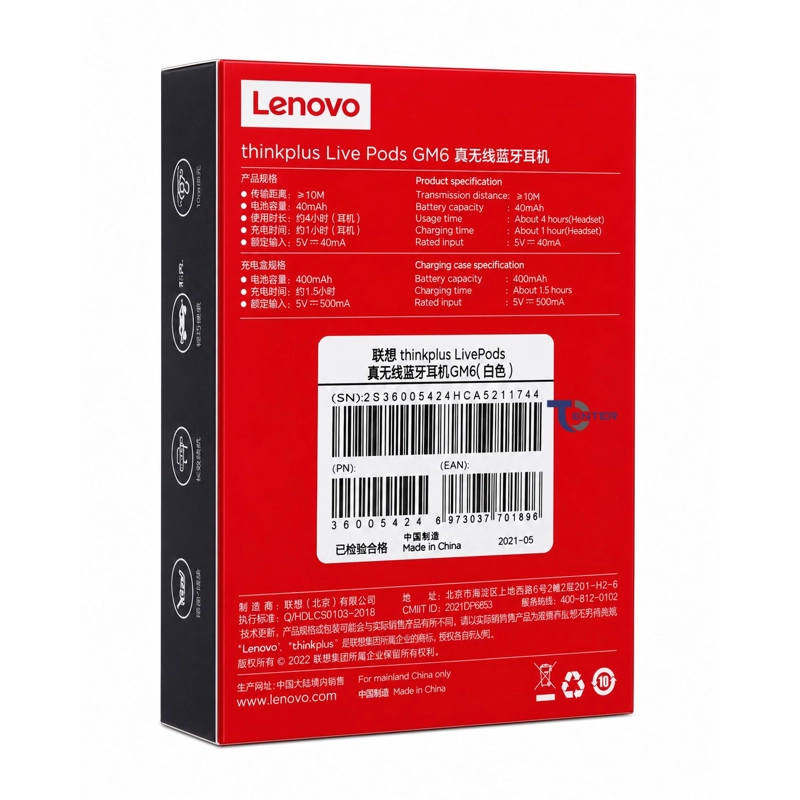AUDIFONOS LENOVO THINKPLUS LIVEPODS GM6 BLANCO - 5
