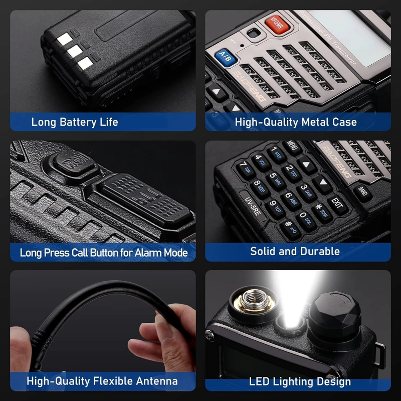 RADIO TRANSMISOR VOX BAOFENG UV-5RE NEGRO C - 5