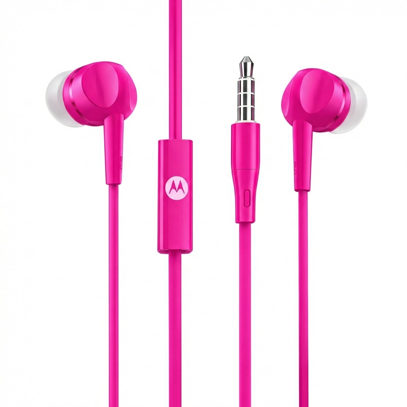 AUDIFONOS MOTOROLA PACE 105 CON MIC 3.5MM ROSADO - 1