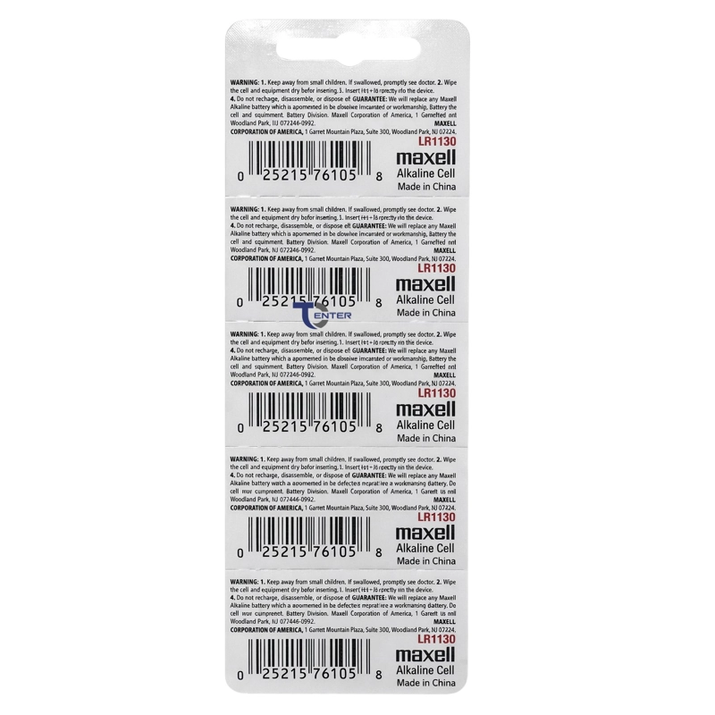 PACK 10 PILAS LR1130 (AG10) 1.5V MAXELL TIPO BOTON HOLOGRAMA - 2