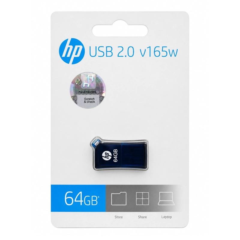 PENDRIVE USB 2.0 HP V165W MINI CON TAPA AZUL - 2
