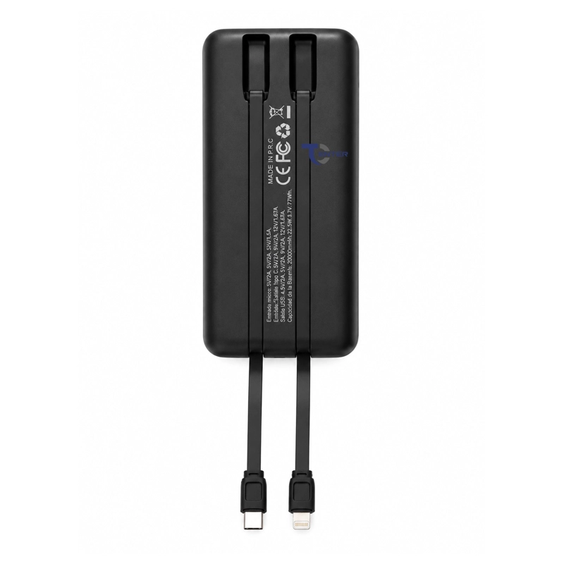 BATERIA PORTATIL POWERBANK 20.000 TECNOLAB 22.5W TL539BK - 3