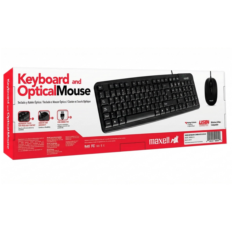 KIT COMBO TECLADO Y MOUSE USB MAXELL WRKBC-10 - 3