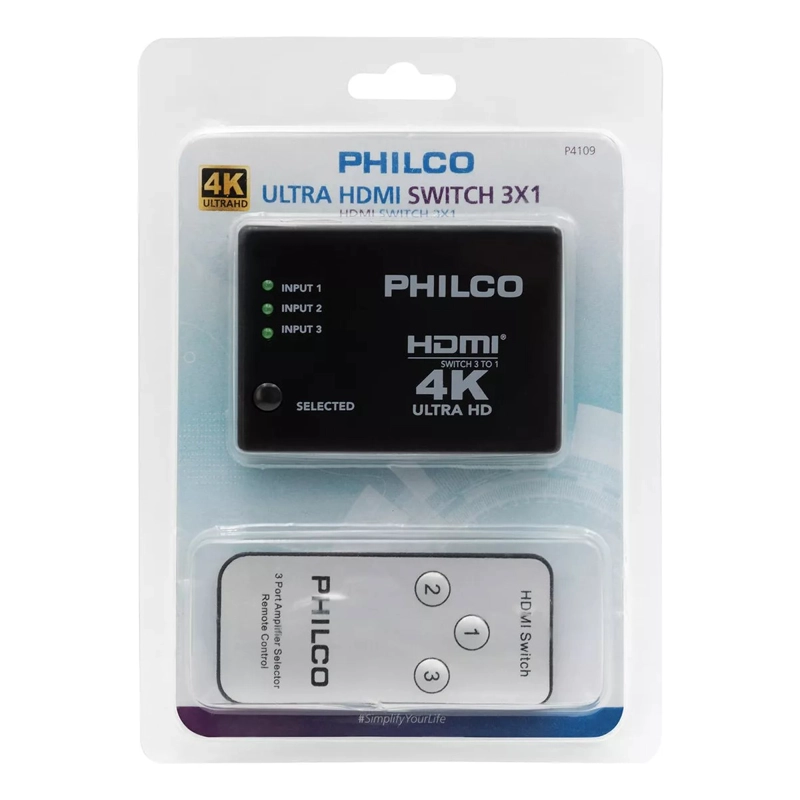 SWITCH HDMI PHILCO 3X1 CON CONTROL P4109 - 5