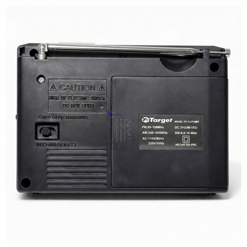 RADIO PORTATIL BT TARGET TT-CF15BT 3 BANDAS USB SD RECARGABLE - 4