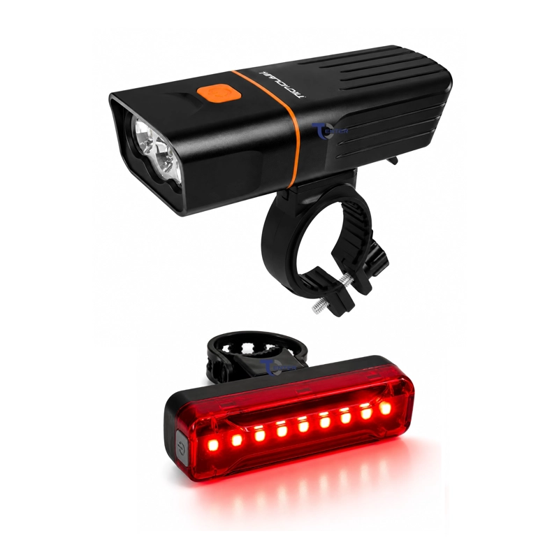 SET LUCES PARA BICICLETAS LED TECNOLAB TL210 1000LM - 1