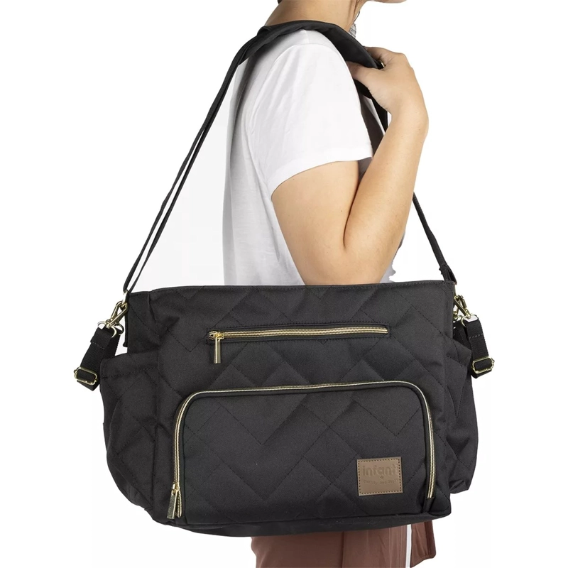 BOLSO MATERNAL PAÑALERA INFANTI MOTTO GOLD NEGRO - 2