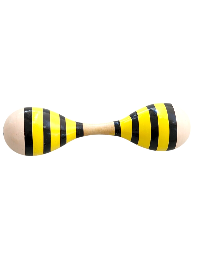 MARACA DOBLE DE MADERA SONAJERA NIÑOS ABEJITA 55503 - 2