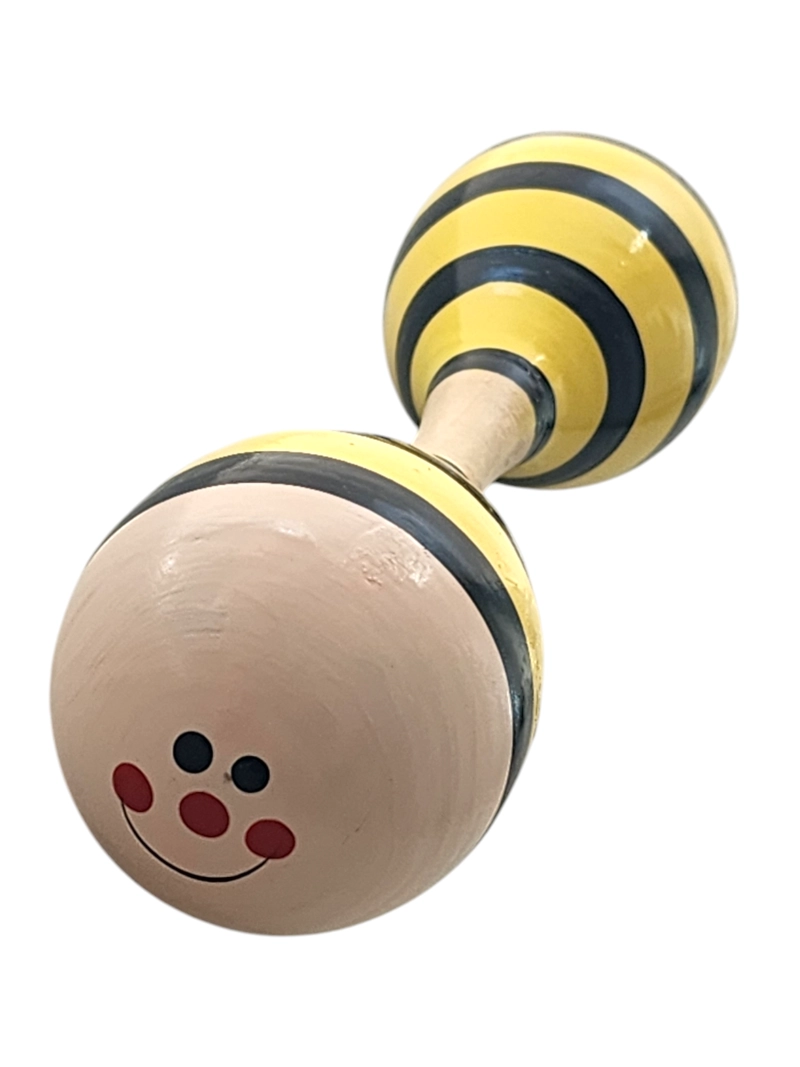 MARACA DOBLE DE MADERA SONAJERA NIÑOS ABEJITA 55503 - 3