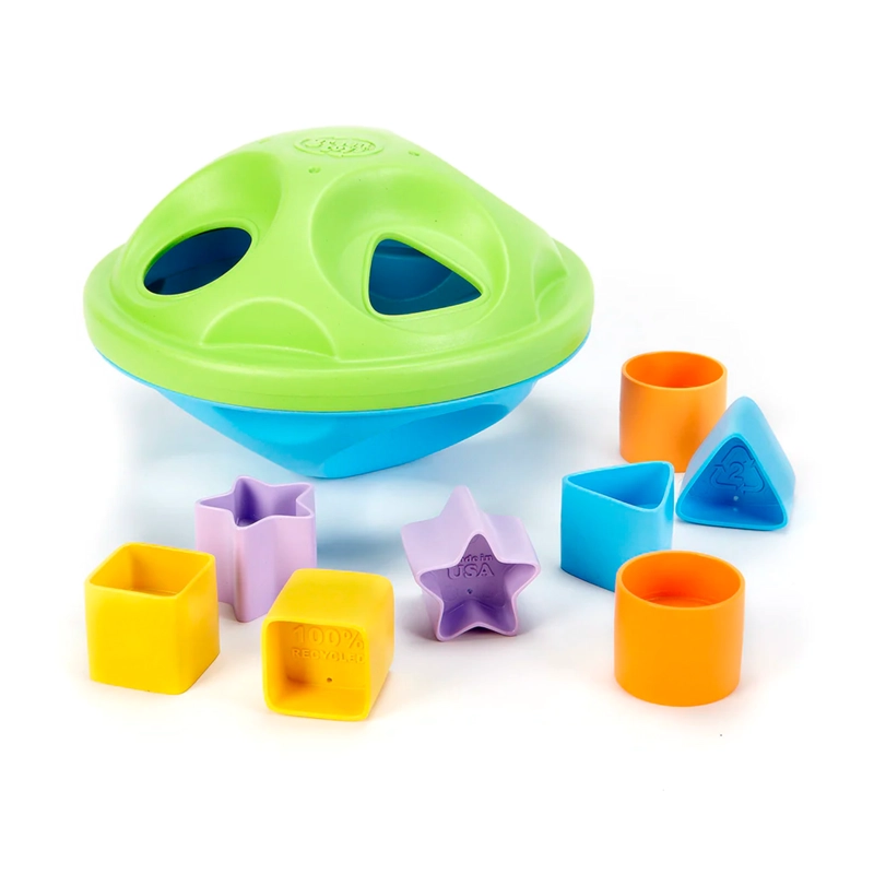 CLASIFICADOR DE FORMAS ENCAJE GREEN TOYS, VERDE/AZUL - 1