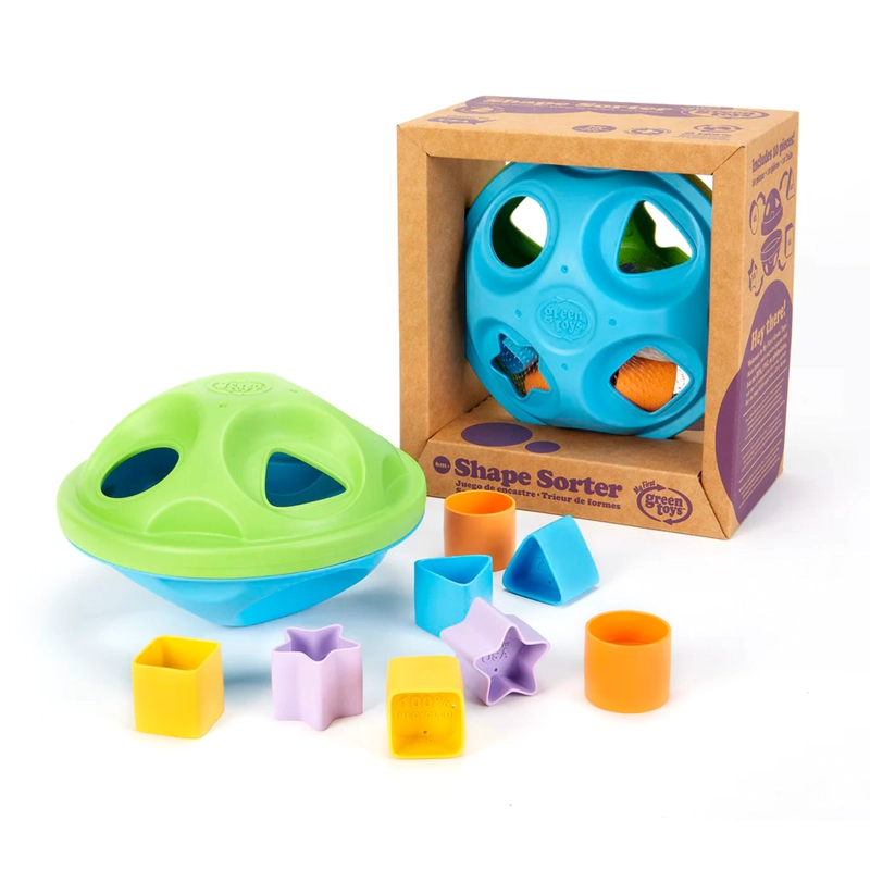 CLASIFICADOR DE FORMAS ENCAJE GREEN TOYS, VERDE/AZUL - 2