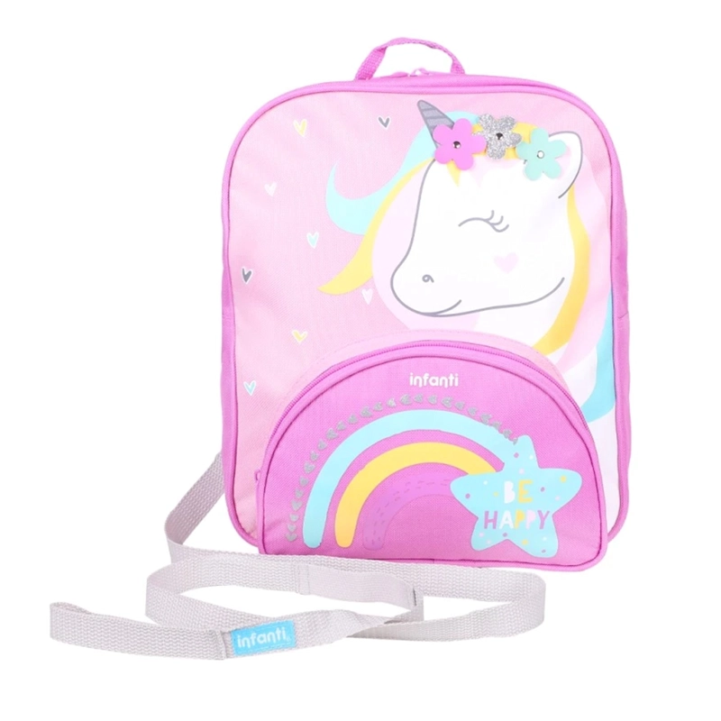 MOCHILA INFANTI MODELO UNICORNIO BTS23 ROSADO - 1