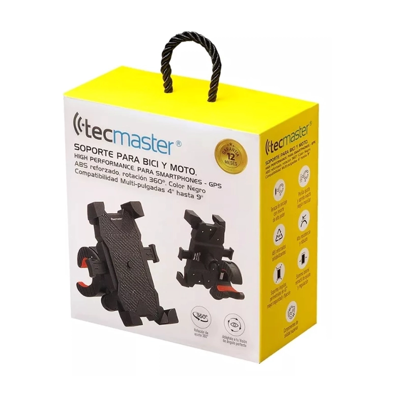 SOPORTE BICICLETA Y MOTO CELULAR ROTACION 360 TECMASTER - 2