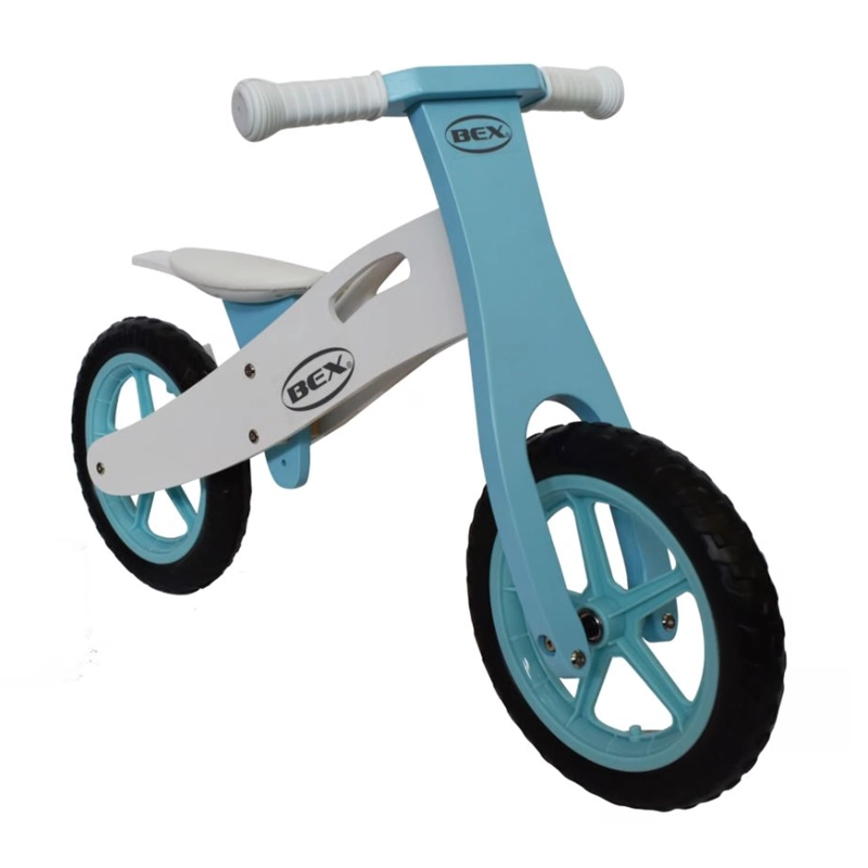 BICICLETA MADERA EQUILIBRIO APRENDIZAJE SIN PEDAL AZUL BEX - 1