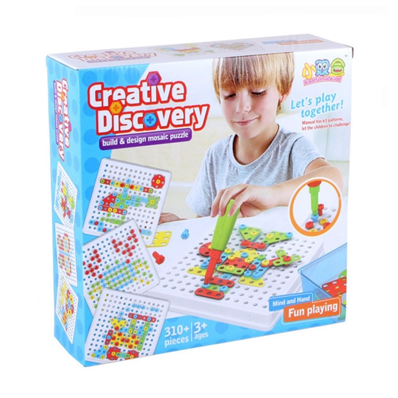 SET ROMPECABEZA CREATIVO TORNILLOS MOSAICO 310 PCS - 1