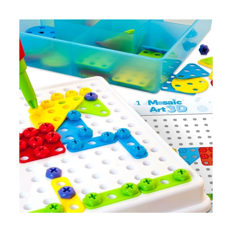 SET ROMPECABEZA CREATIVO TORNILLOS MOSAICO 310 PCS - 2