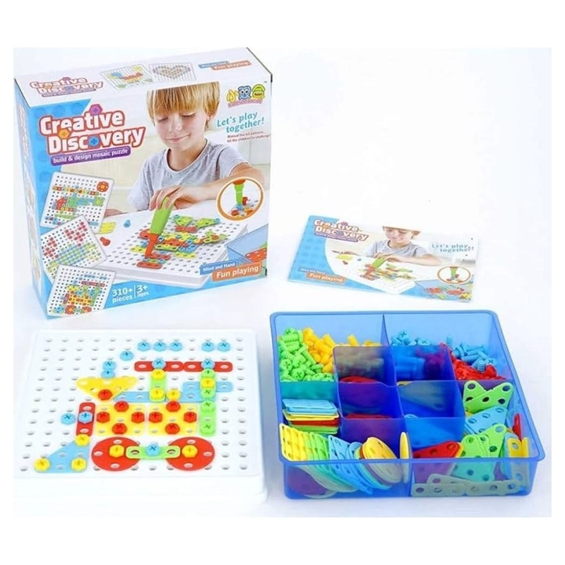 SET ROMPECABEZA CREATIVO TORNILLOS MOSAICO 310 PCS - 4