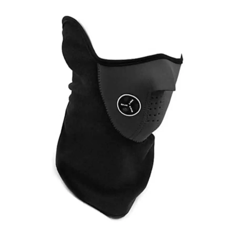 MASCARA MOTO O BICICLETA DE NEOPRENO Y POLAR NEGRO - 1