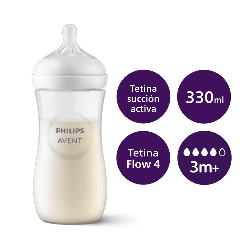 MAMADERA NATURAL RESPONSE 330ML AVENT SCY906/01 3M+ - 2
