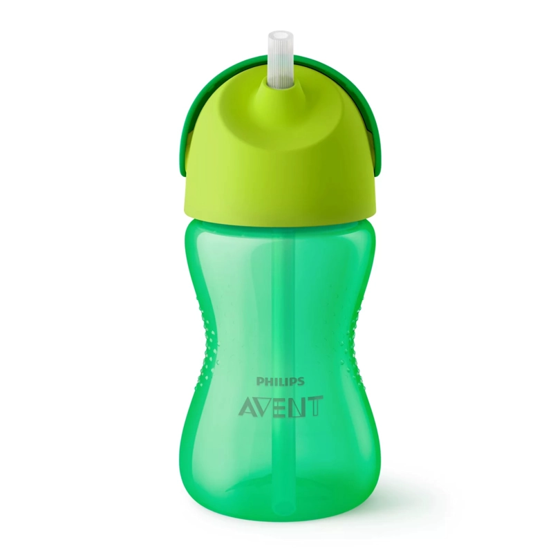 VASO BOMBILLA FLEXIBLE 300ML AVENT DINO VERDE 12M+ SCF798/01 - 1
