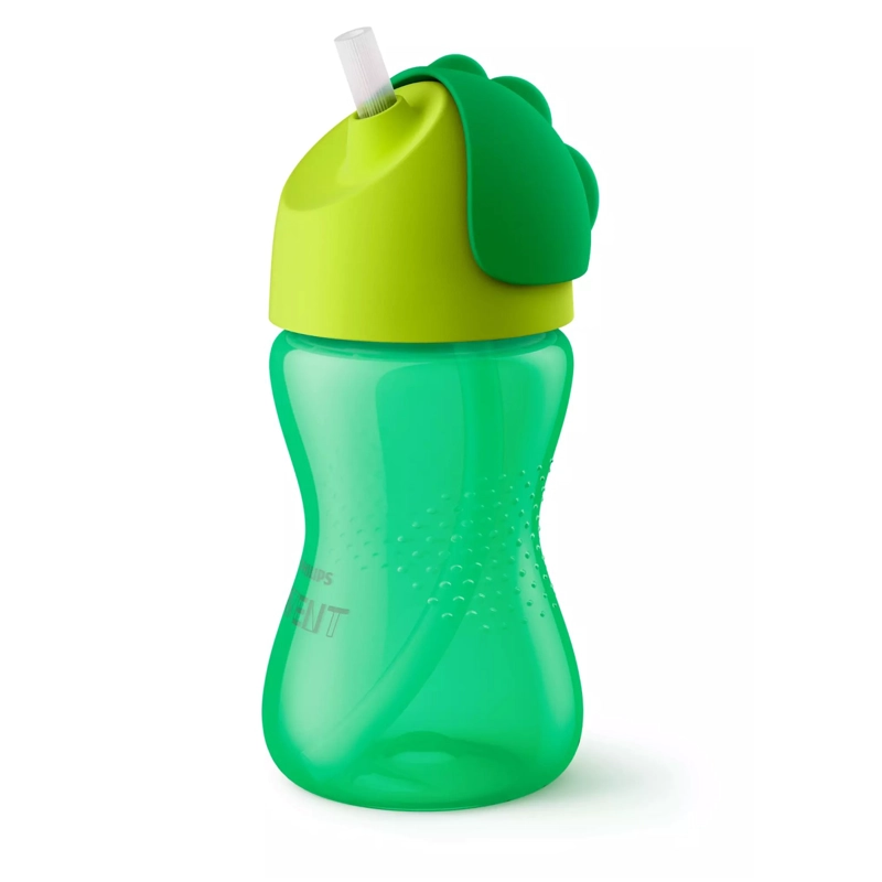 VASO BOMBILLA FLEXIBLE 300ML AVENT DINO VERDE 12M+ SCF798/01 - 2
