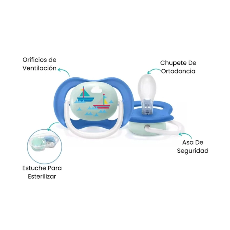CHUPETE AVENT ULTRA AIR 6-18M SCF081/07 AZUL - 4