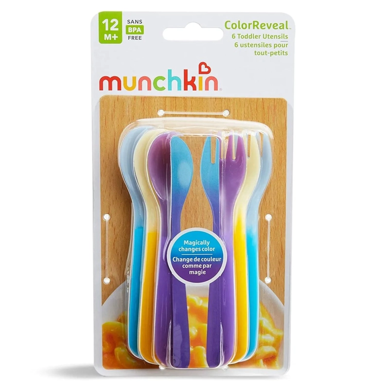 SET TENEDOR Y CUCHARAS CAMBIAN DE COLOR 6PCS MUNCHKIN - 1