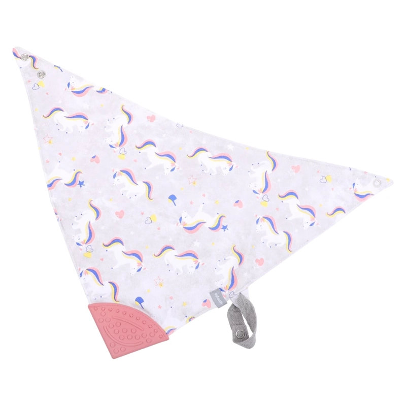 BABERO CON MORDEDOR INFANTI IMPERMEABLE UNICORNIO - 1