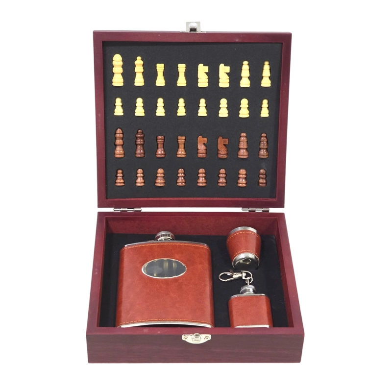 SET JUEGO DE AJEDREZ CON PETACA 8OZ Y ACCESORIOS - 2