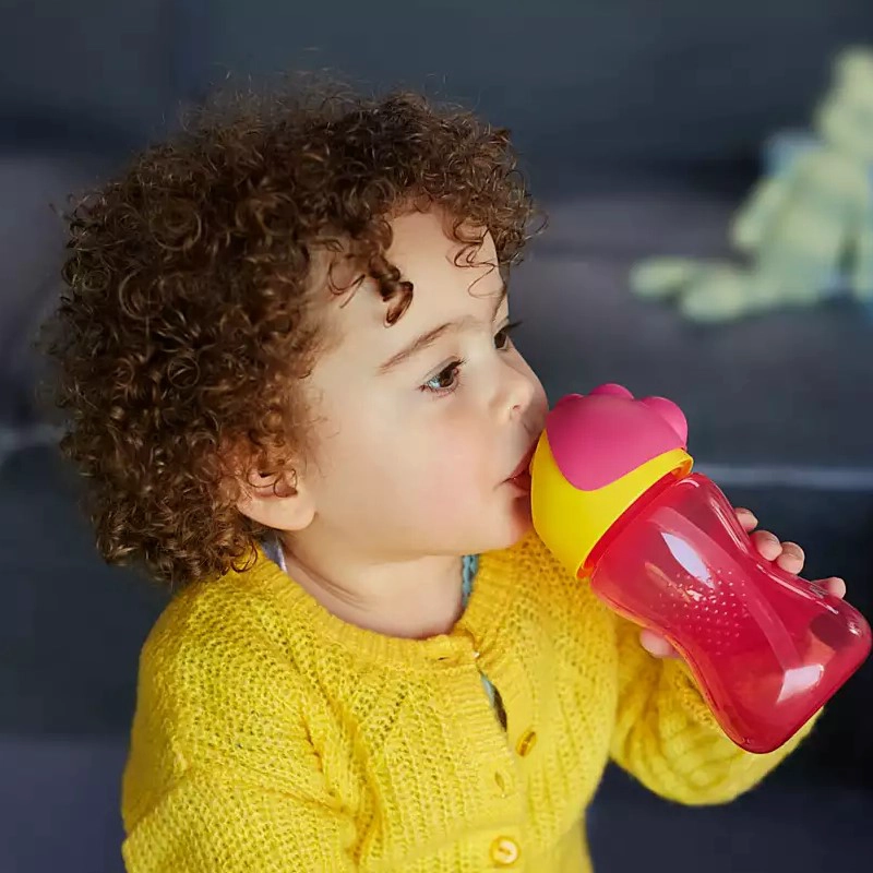 VASO BOMBILLA FLEXIBLE 300ML AVENT DINO ROSADO 12M+ SCF798/02 - 3
