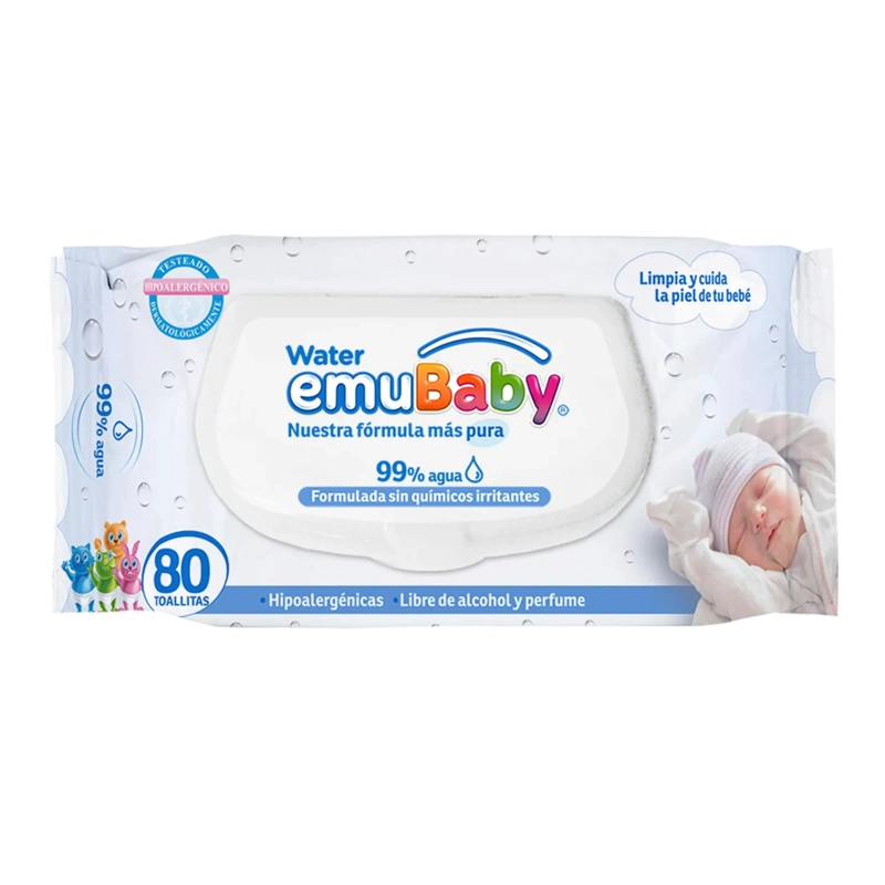 TOALLITAS HUMEDAS EMUWIPES WATER 80 UN TAPA - 2