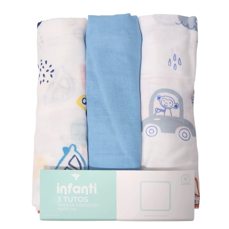 PACK 3 TUTOS INFANTI CELESTE 75X75CM - 5