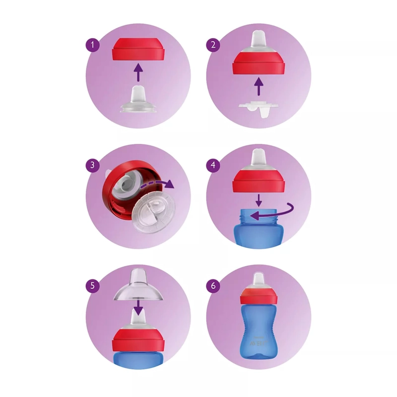 VASO CON BOQUILLA BLANDA AVENT SCF802/02 300ML 9M+ MORADO - 3