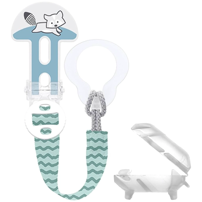 PRENDEDOR MAM PORTA CHUPETE CLIP COBERTOR VERDE/GRIS - 1