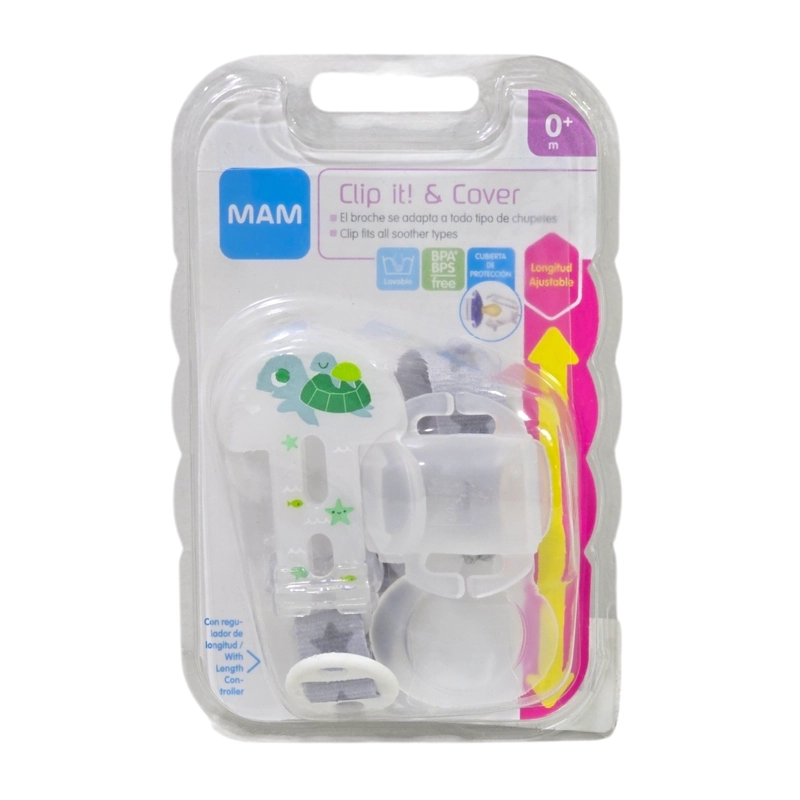 PRENDEDOR MAM PORTA CHUPETE CLIP COBERTOR VERDE/GRIS - 3