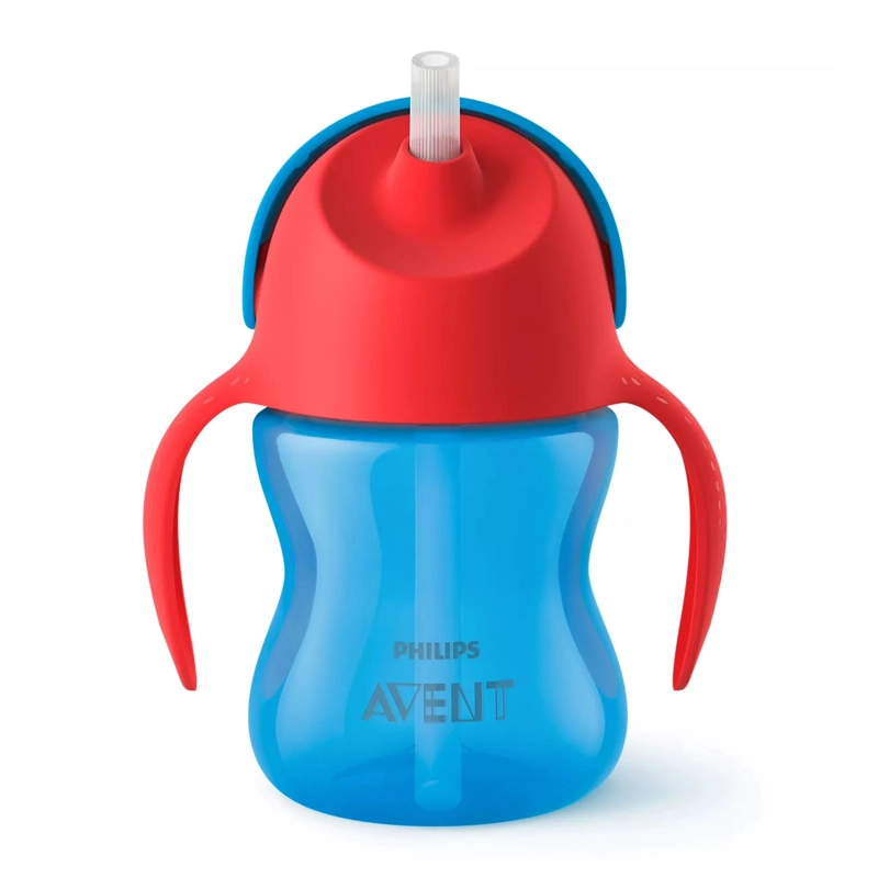 VASO BOMBILLA FLEXIBLE 200ML AVENT DINO AZUL 9M+ SCF796/01 - 1