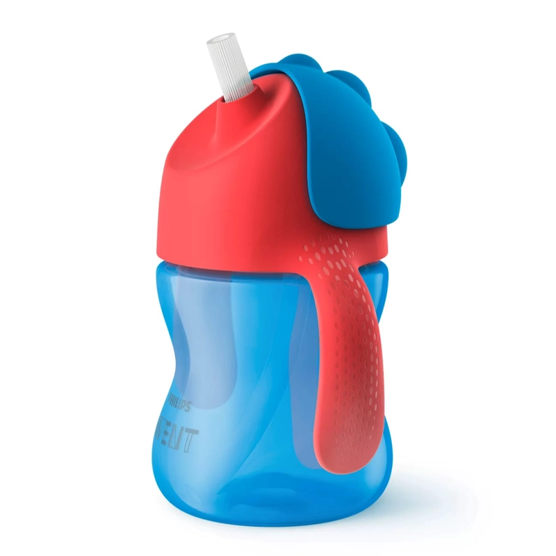VASO BOMBILLA FLEXIBLE 200ML AVENT DINO AZUL 9M+ SCF796/01 - 2