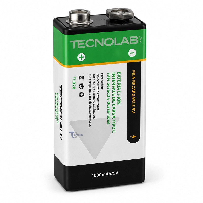 PILA RECARGABLE 9V 1000MAH USB-C TECNOLAB TL-828 - 3