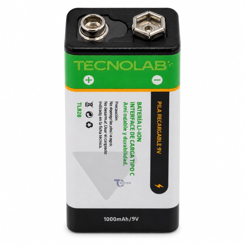 PILA RECARGABLE 9V 1000MAH USB-C TECNOLAB TL-828 - 4