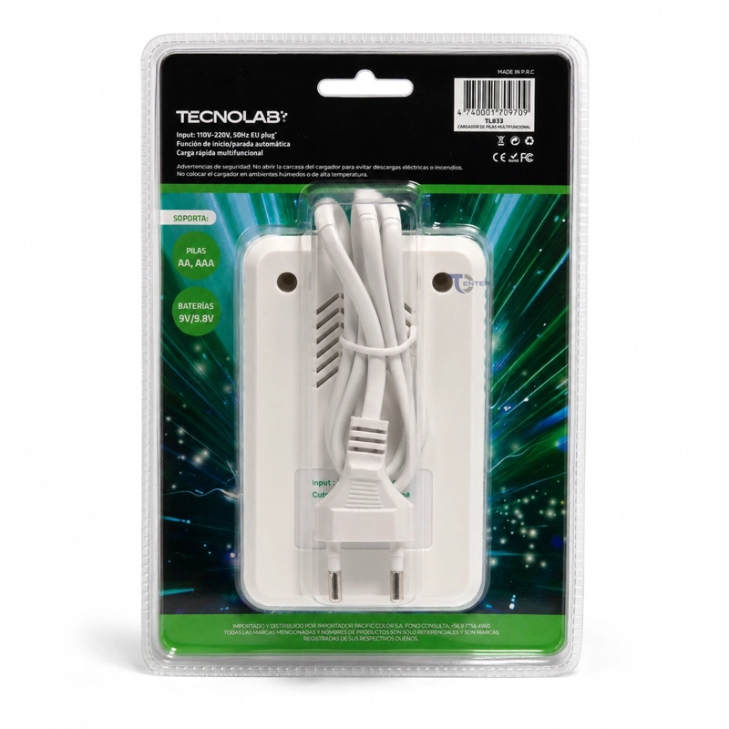 CARGADOR PILAS TECNOLAB TL833 AA AAA 9V - 2