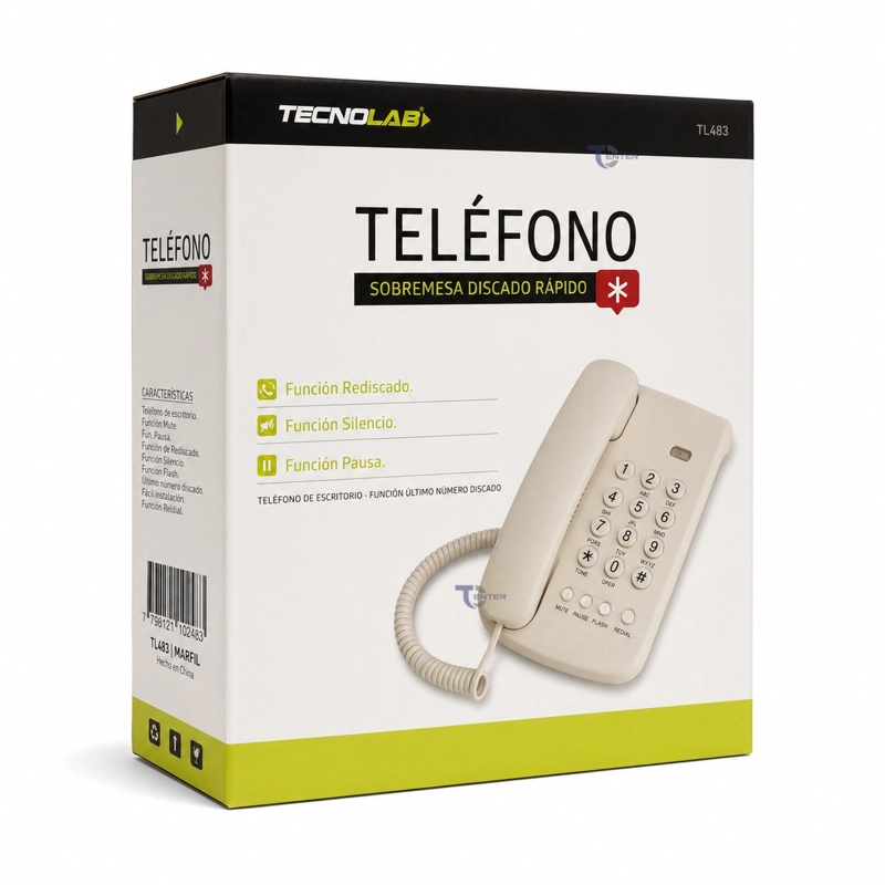 TELE FONO SOBREMESA TECNOLAB TL483 BLANCO - 5