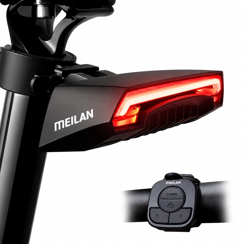 LUZ TRASERA BICICLETA MEILAN X5 CONTROL Y LASER - 1