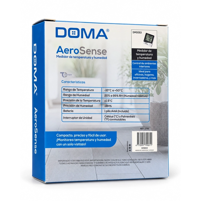 RELOJ DIGITAL DOMA TERMOHIGROMETRO HUMEDAD DM0053 - 5
