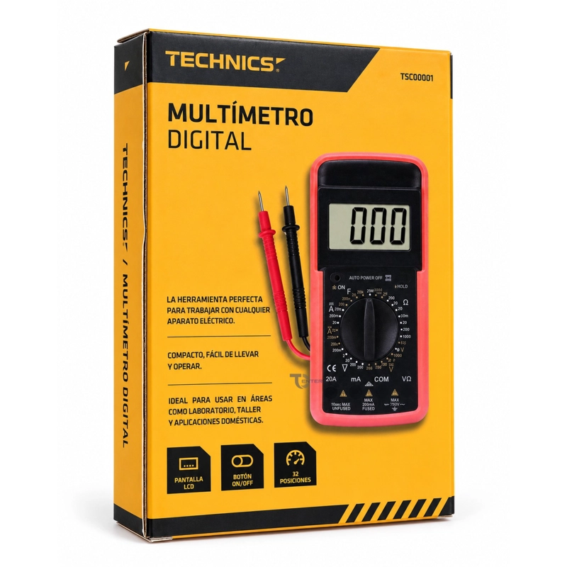 TESTER MULTIMETRO DIGITAL TECHNICS TEC0001 - 5