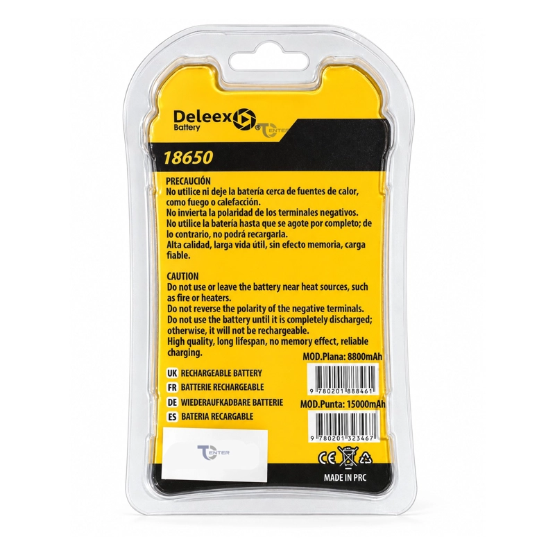 PACK 2 BATERIAS DELEEX 18650 3,7V PUNTA M2 - 2