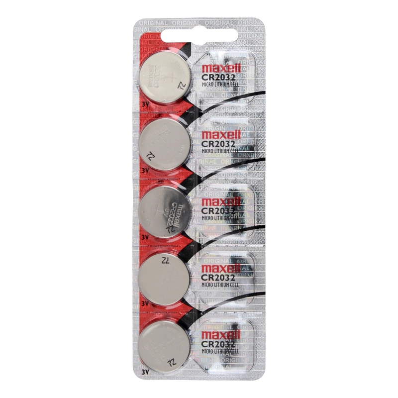 PACK 5 PILAS CR 2032 3V MAXELL TIPO BOTON HOLOGRAMA - 1