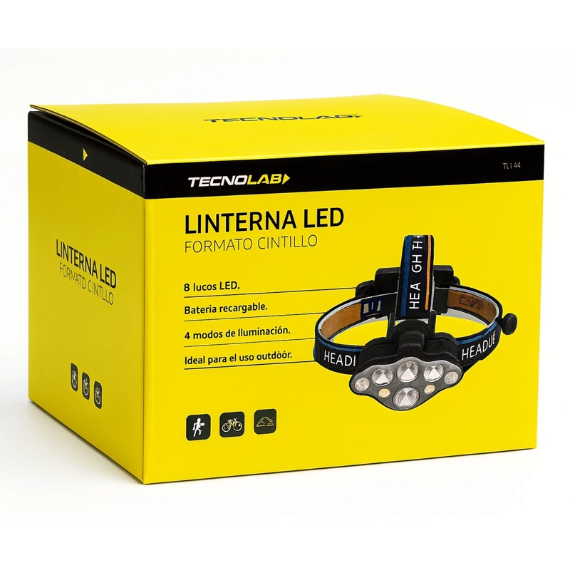 LINTERNA CINTILLO LED TECNOLAB 8 FOCOS RECARGABLE TL144 - 4