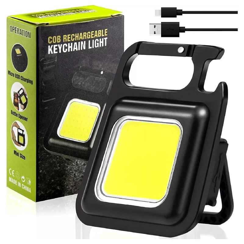 MINI LINTERNA LLAVERO LED COB RECARGABLE CON GANCHO E IMAN - 2