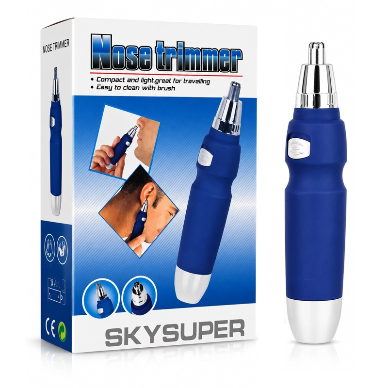 MAQUINA DEPILADORA NASAL CORTADORA DE PELOS NARIZ OREJAS AZUL - 1